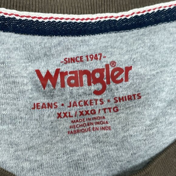 Wrangler Mens Brown Pocket T-Shirt Relaxed Fit XXL Cotton Blend a1152 - Picture 4 of 9